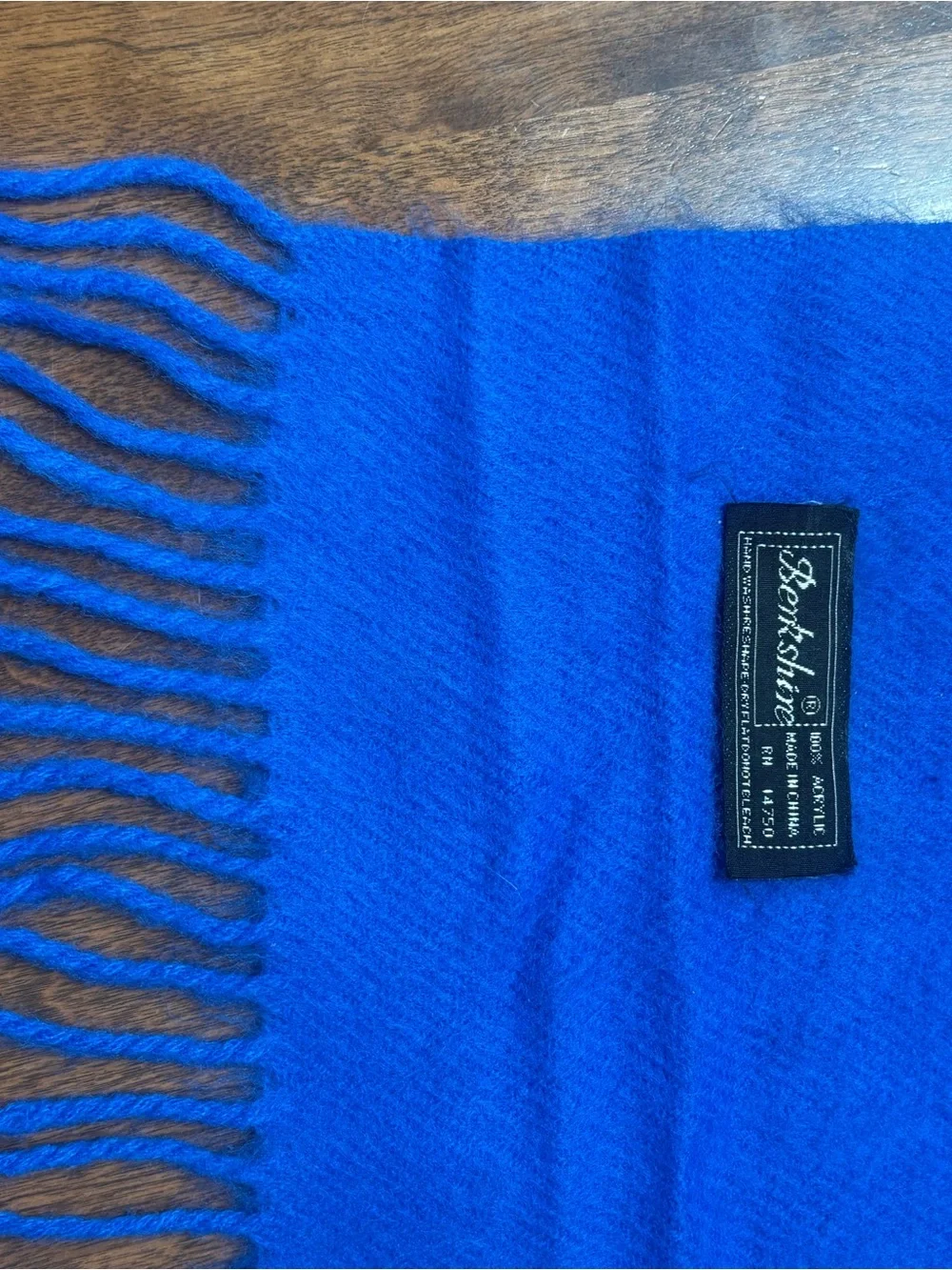 Berkshire Bright Blue Fringed Scarf